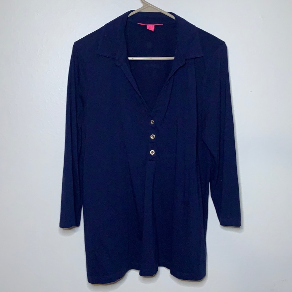 Lilly Pulitzer Navy Blue Cotton Top